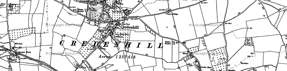 Old map of Credenhill in 1886
