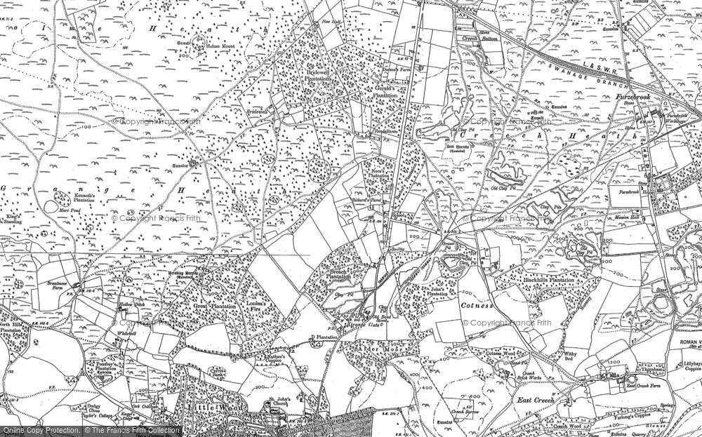 Old Map of Historic Map covering Whitehall in 1886
