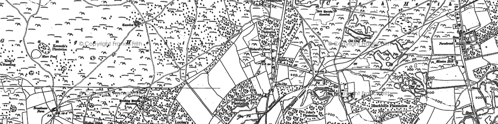 Old map of Creech in 1886
