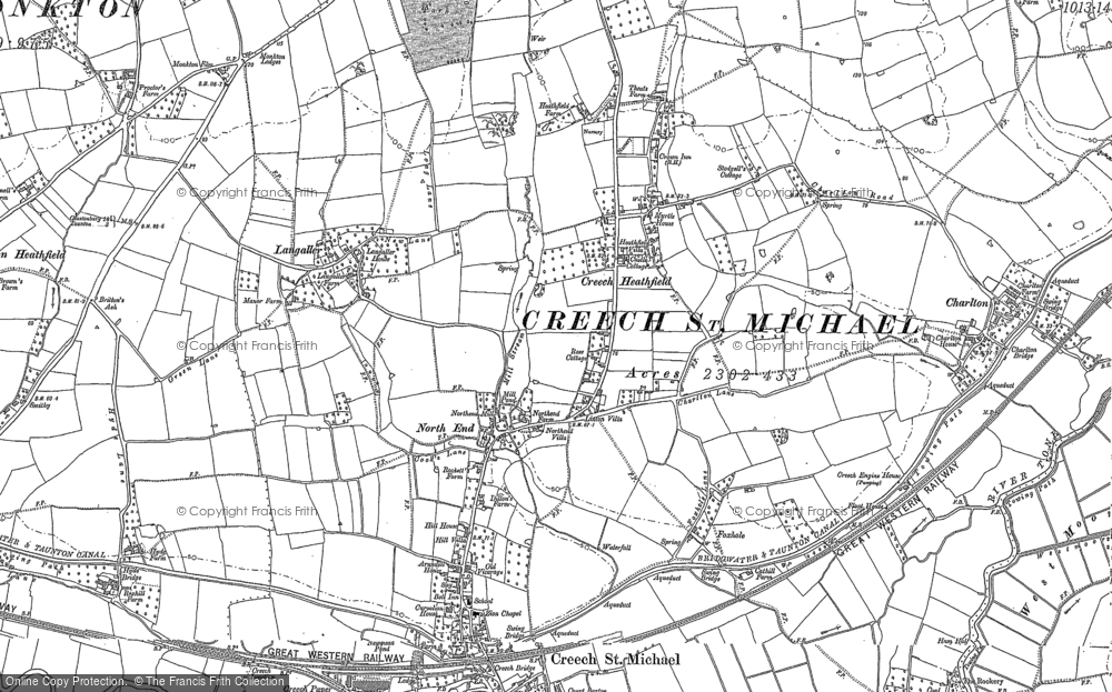 Old Map of Creech Heathfield, 1886 - 1887 in 1886