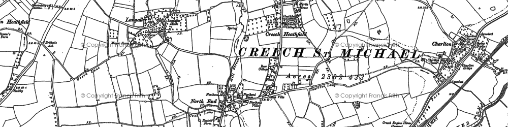 Old map of Creech Heathfield in 1886