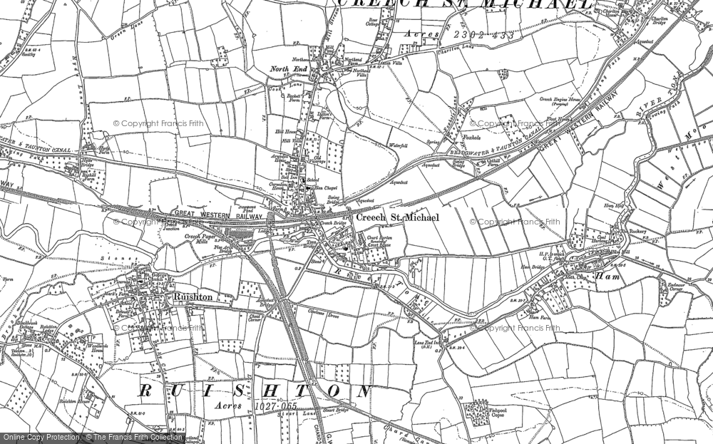 Old Map of Creech St Michael, 1887 in 1887