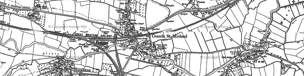 Old map of Creech St Michael in 1887