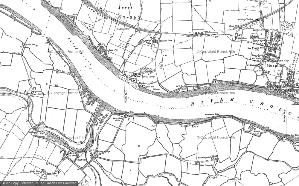 Old Map of Historic Map covering Lion Wharf in 1895