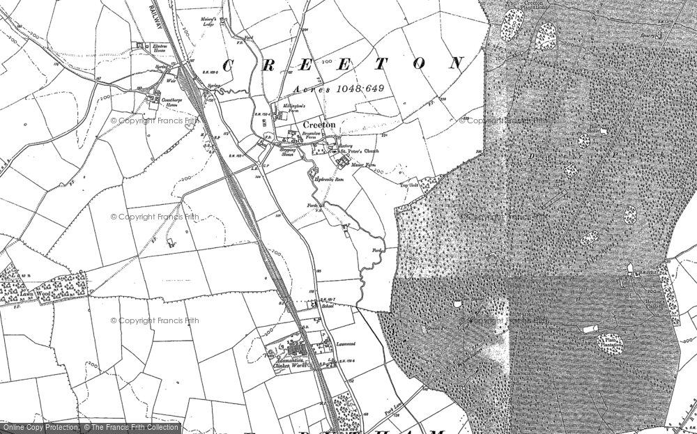 Old Map of Creeton, 1887 - 1903 in 1887