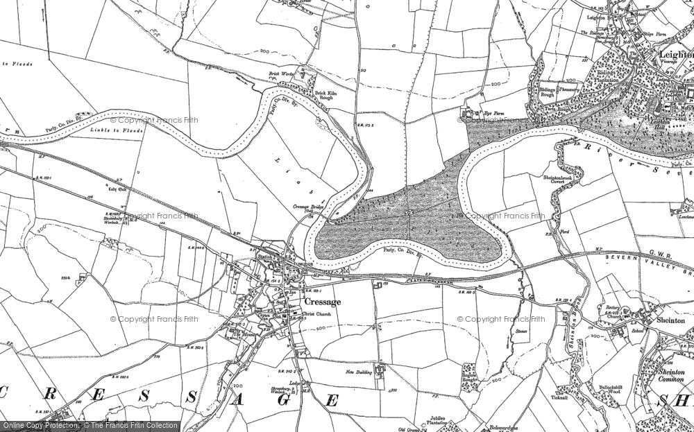 Old Map of Cressage, 1882 in 1882