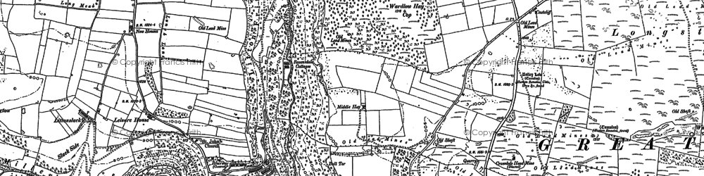 Old map of Cressbrook in 1879