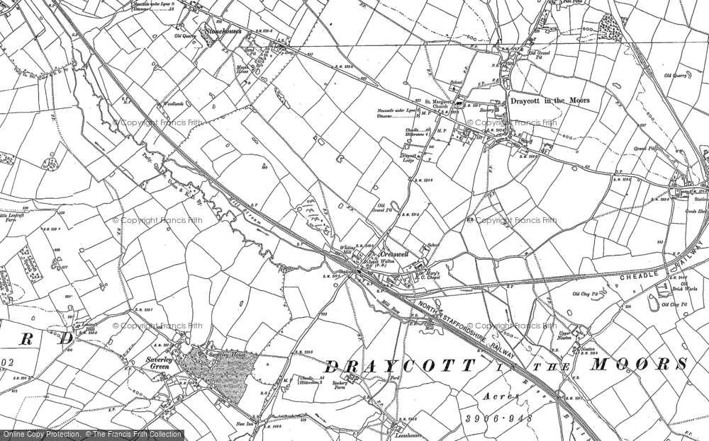 Old Map of Cresswell, 1879 - 1880 in 1879