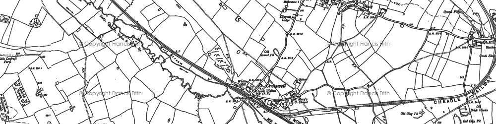 Old map of Cresswell in 1879