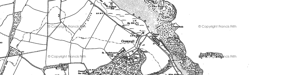 Old map of Cresswell in 1896