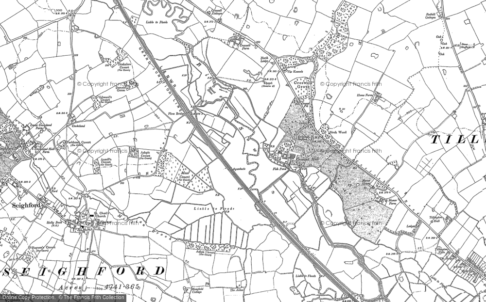 Old Map of Historic Map covering Holmcroft in 1880