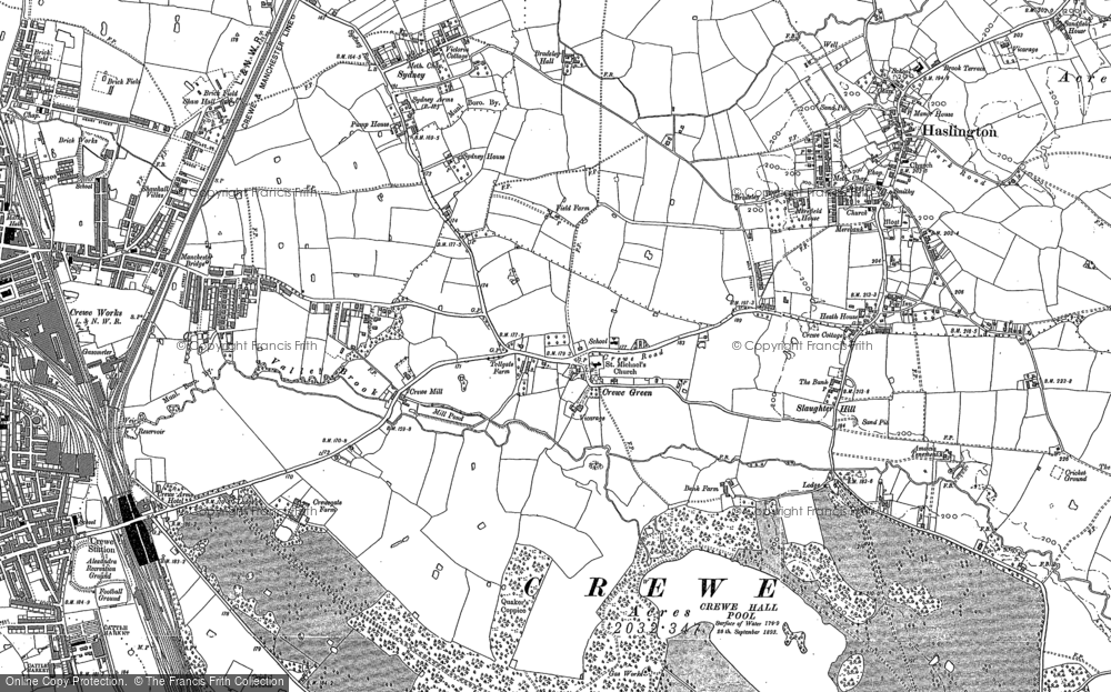 Old Map of Crewe Green, 1897 - 1908 in 1897