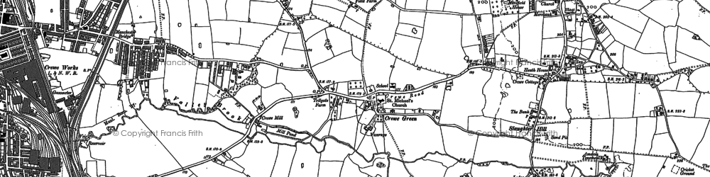 Old map of Crewe Hall in 1897