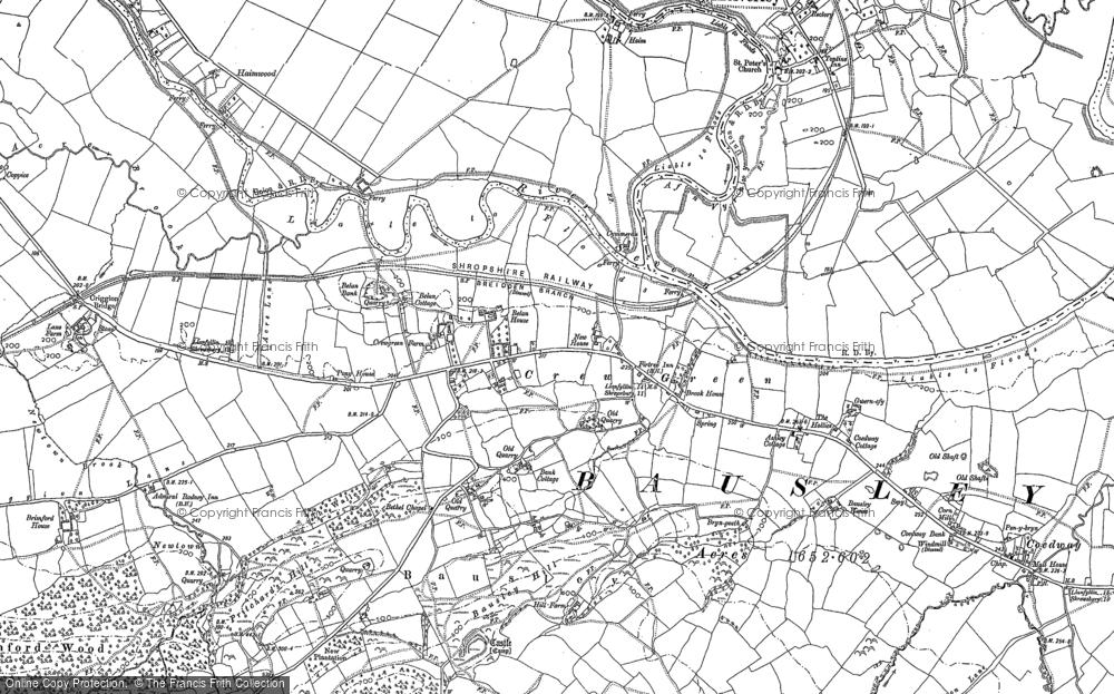 Old Map of Historic Map covering Bausley Hill in 1901