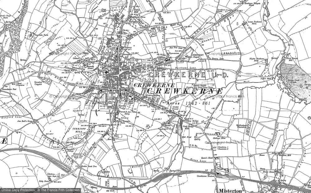 Old Map of Crewkerne, 1886 - 1901 in 1886