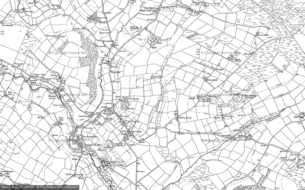 Old Map of Cribyn, 1887 in 1887