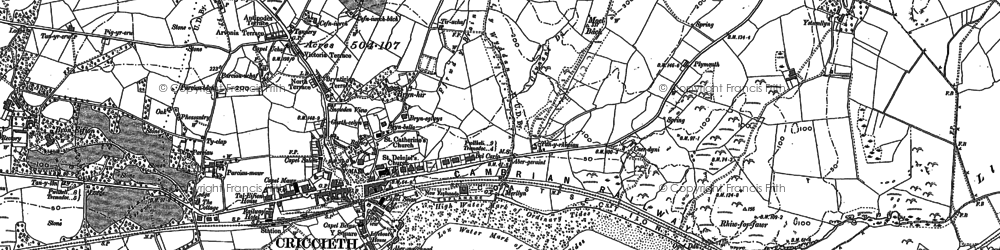 Old map of Ystumllyn in 1888