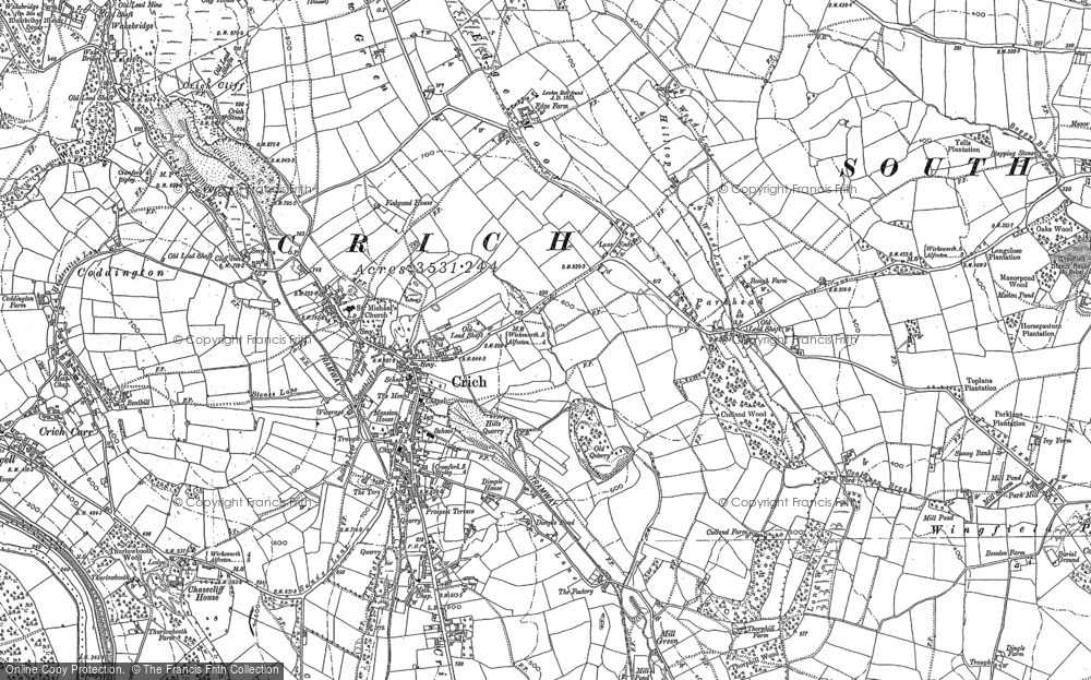 Old Map of Crich, 1879 in 1879