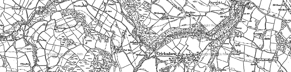 Old map of Crickadarn in 1903