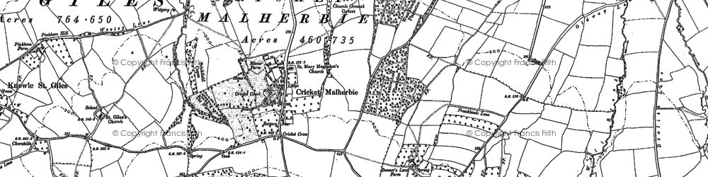 Old map of Cricket Malherbie in 1886