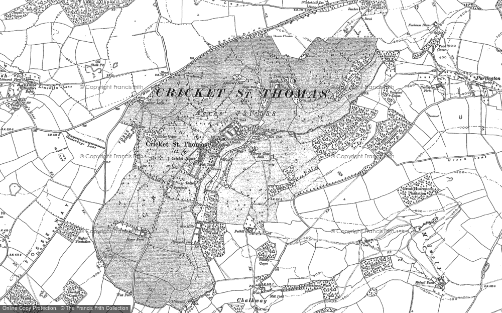 Old Map of Historic Map covering Windwhistle in 1886