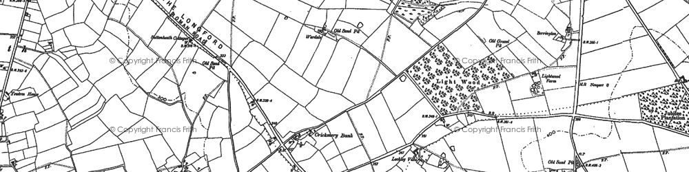Old map of Crickmery in 1880