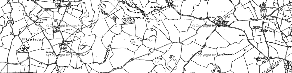 Old map of Criftins in 1874