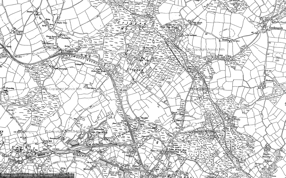 Old Map of Historic Map covering Higher Town in 1881