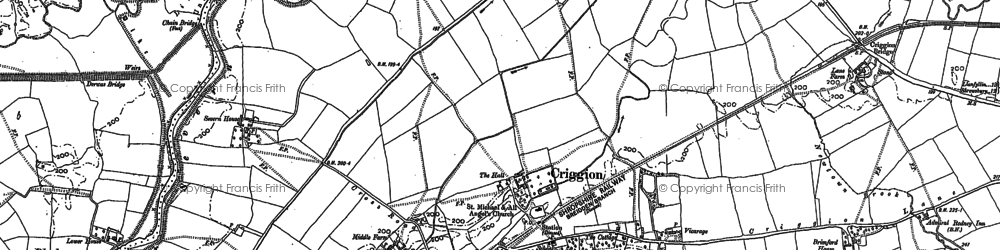 Old map of Breidden Hill in 1900