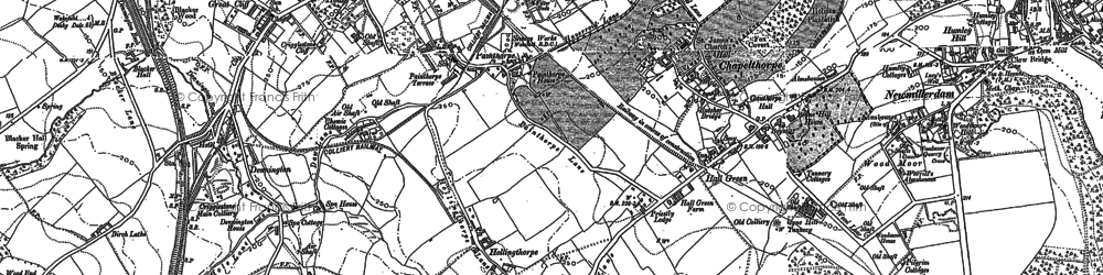 Old map of Crigglestone in 1890