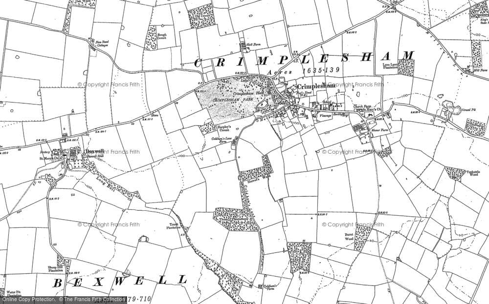 Old Map of Crimplesham, 1884 - 1886 in 1884