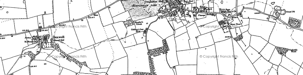 Old map of Crimplesham in 1884