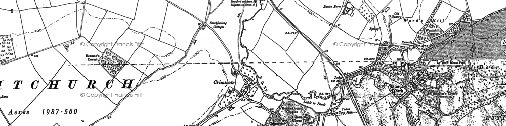 Old map of Crimscote in 1900