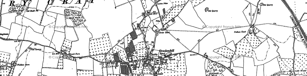 Old map of Hockenden in 1895