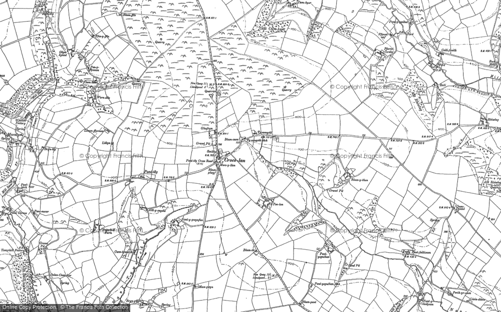 Old Map of Croes-lan, 1887 in 1887
