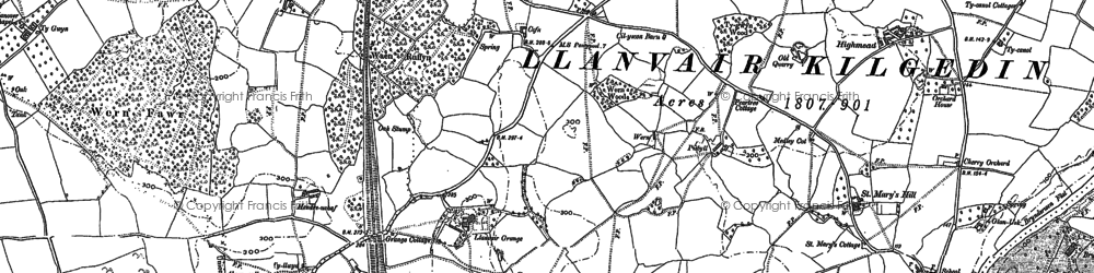 Old map of Croes Llanfair in 1899
