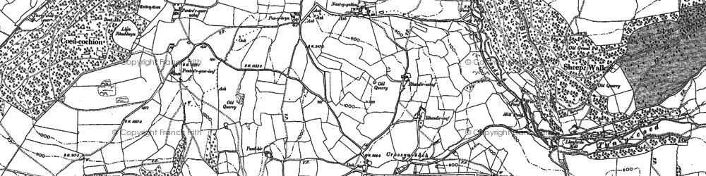 Old map of Nant-y-gollen in 1874