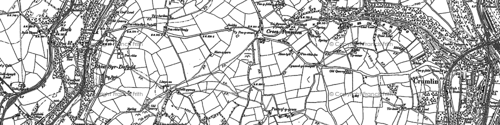 Old map of Treowen in 1899