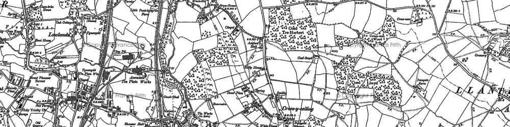 Old map of Croesyceiliog in 1899