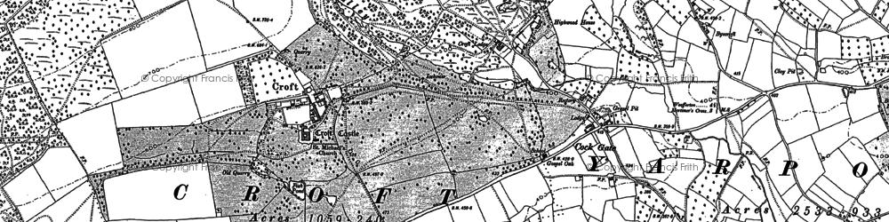 Old map of Croft in 1885