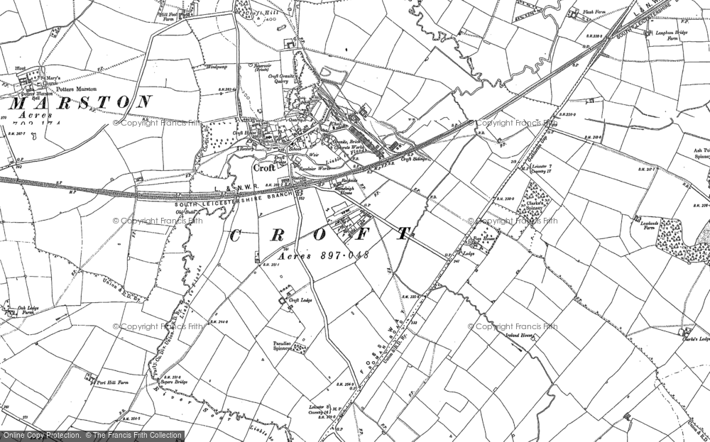 Old Map of Croft, 1886 - 1901 in 1886
