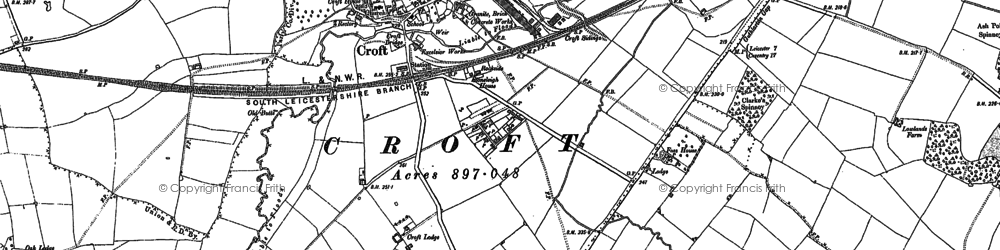 Old map of Croft in 1886