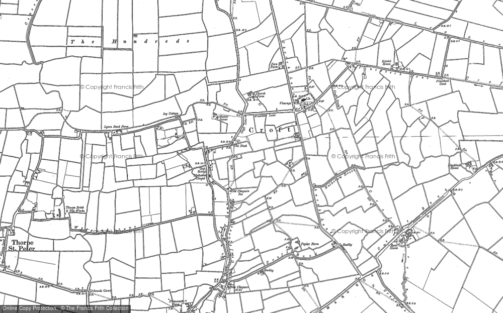 Old Map of Croft, 1887 - 1904 in 1887