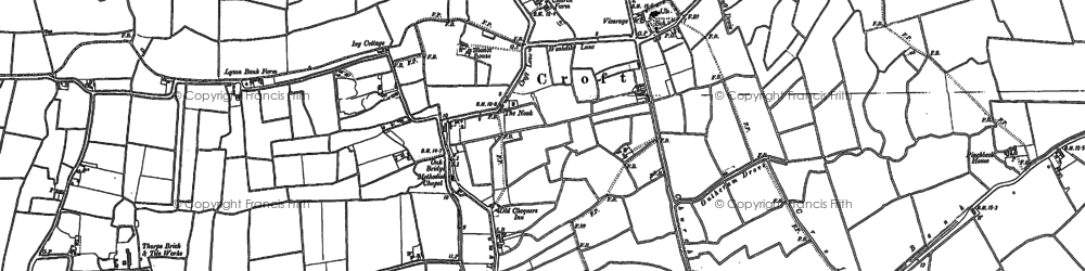 Old map of Croft in 1887