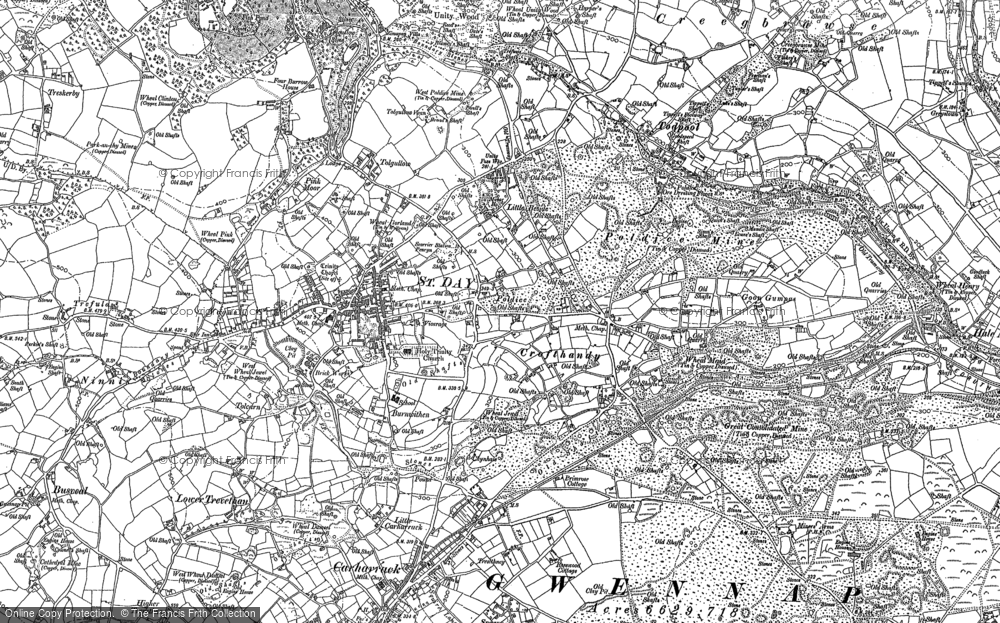 Old Map of Crofthandy, 1879 in 1879