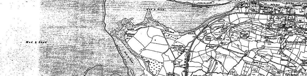 Old map of Pen-caer-fenny in 1896