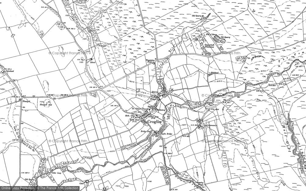 Old Map of Historic Map covering Blotting Raise in 1898