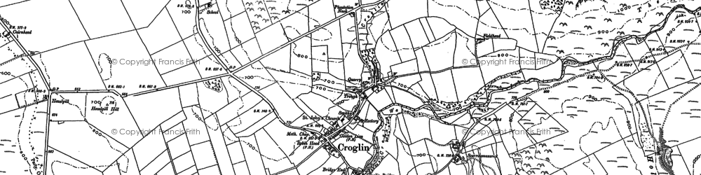 Old map of Briggle Beck in 1898