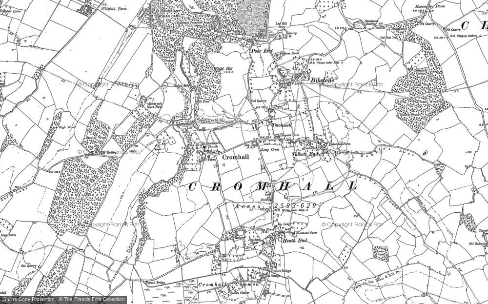 Old Map of Historic Map covering Townwell in 1880