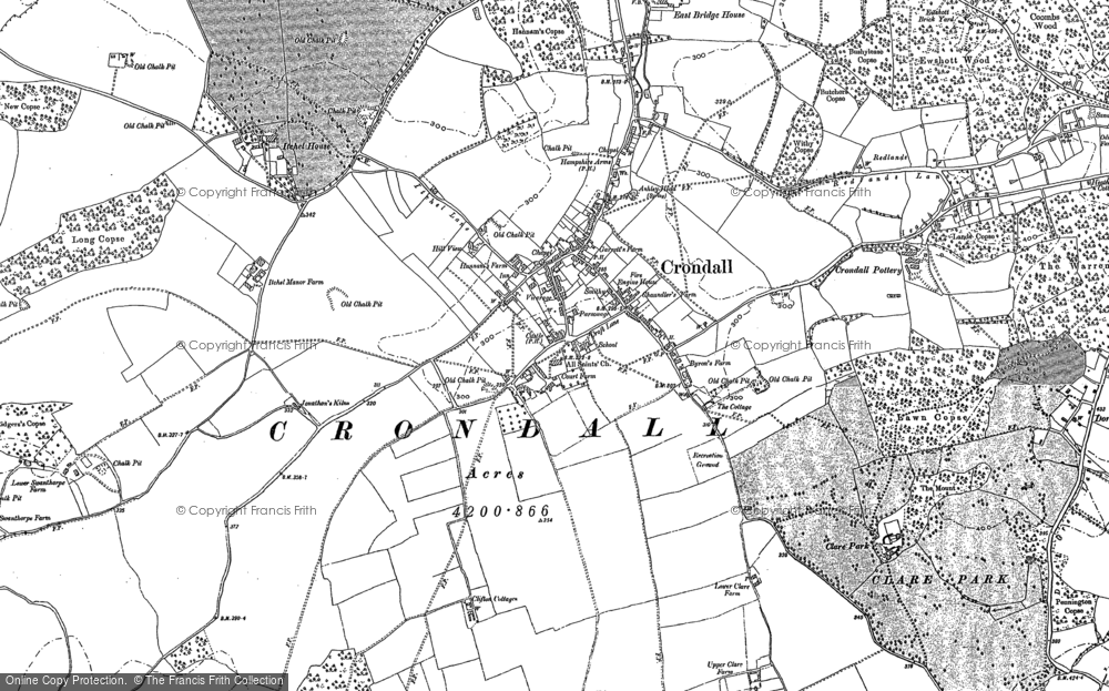 Old Map of Crondall, 1909 in 1909